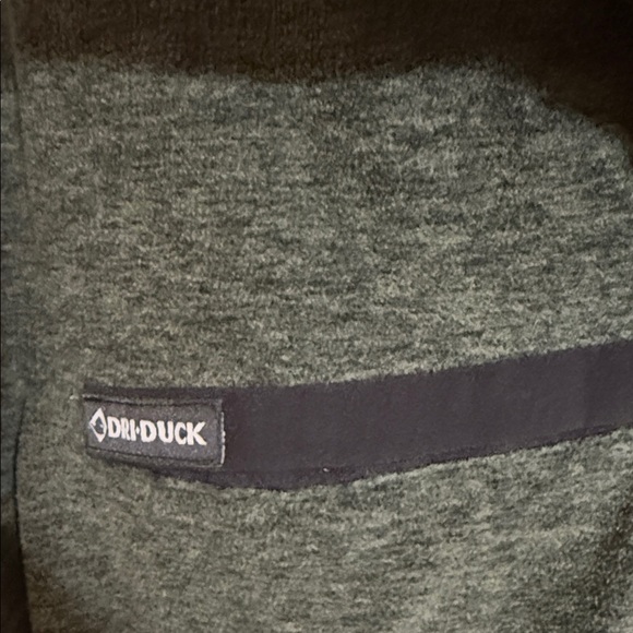Dri-Duck Men's Fleece Forest Green Snap button collar Sweater - Picture 5 of 5